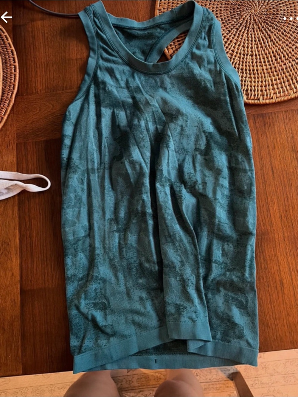 Athleta Teal Patterned Racerback Tank